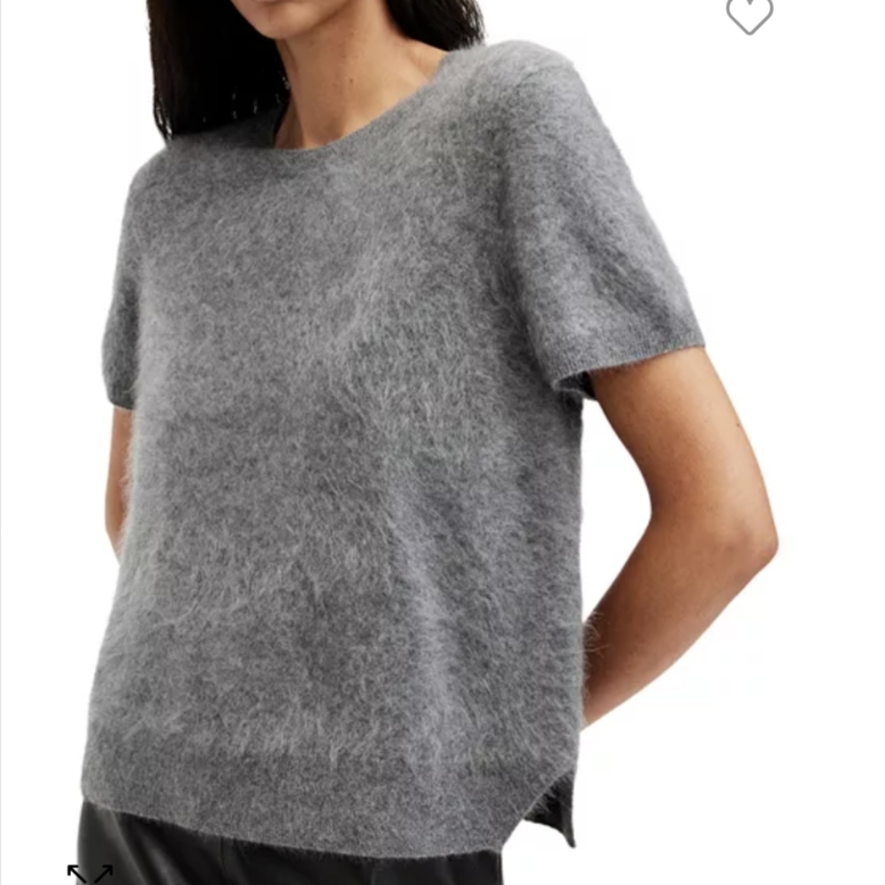 AllSaints Rebel Brushed Cashmere Knitted T-Shirt - Picture 4 of 7